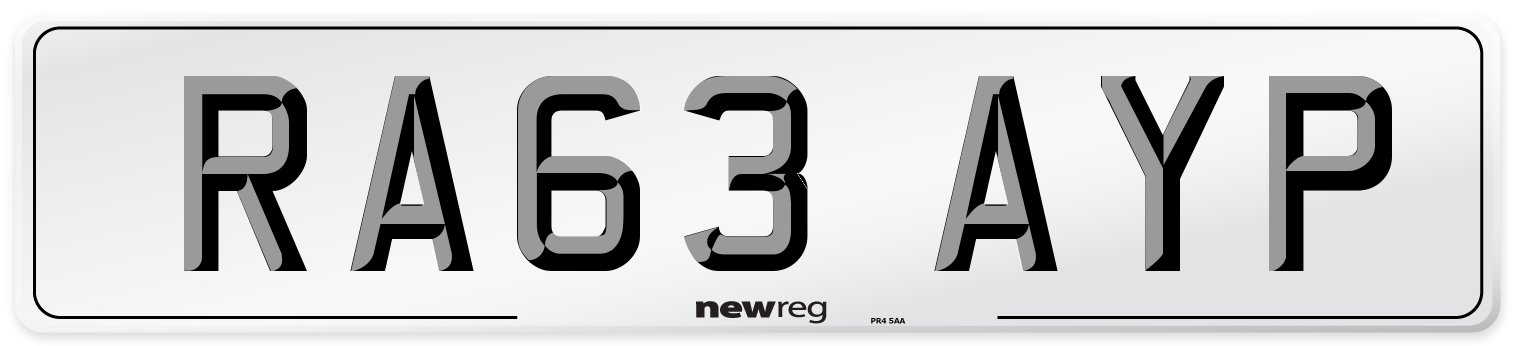 RA63 AYP Number Plate from New Reg